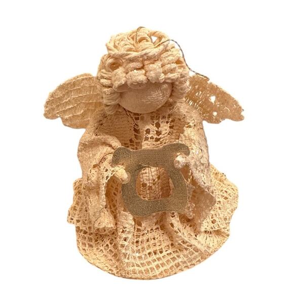 5 Vintage Hand Crochet Lace Angel Starched Christmas Ornaments Dated 1988/89 - Picture 3 of 15